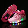 Child Heelys Girls Boys LED Light wheelys Children Roller Skate Shoes Kids shoes Sneakers With Wheel