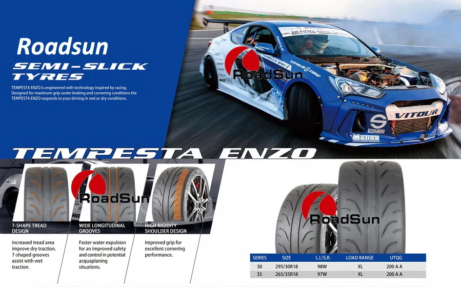 Roadsun Semi Hot Melt Tire And Hot Melt Tire For Circus Race Or Drift