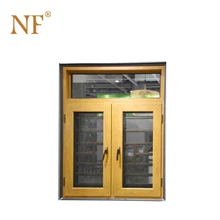 Двойной Лист Алюминиевый одетый дерево французское окно