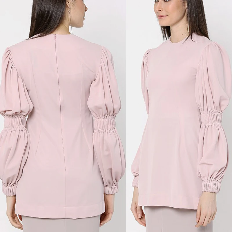 誇張吹きアウトスリーブサーモンピンク女性ブラウス Buy アバヤブラウス 最新のスタイル イスラム教徒のファッションアバヤ Product On Alibaba Com