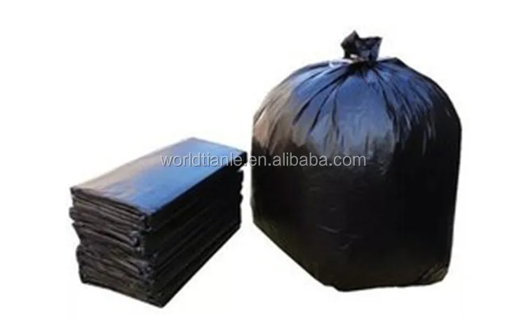 BLACK GARBAGE BAGS LDPE 100% RECYCLED 110/55 X 120 CM. 150 LITERS GAUGE 400