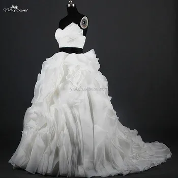 rsw1215 Último yiaibridal organza negro y blanco volantes falda