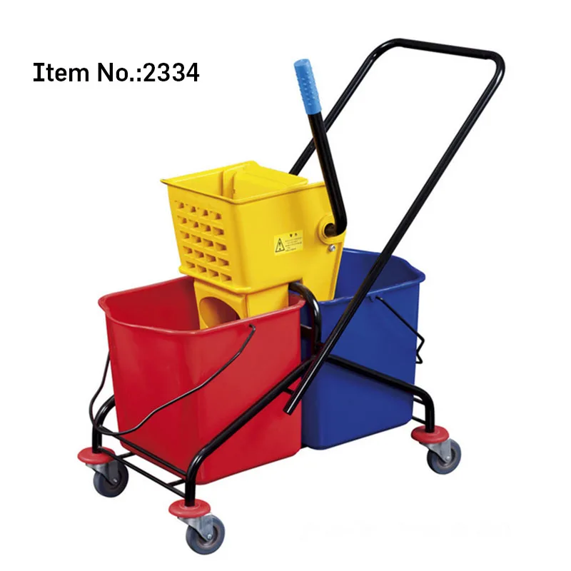 Hq2334 60l 2 Buckets Yellow Industrial Cleaning Pp Mop Trolley Buy Pp Mop Trolley,Mop Trolley