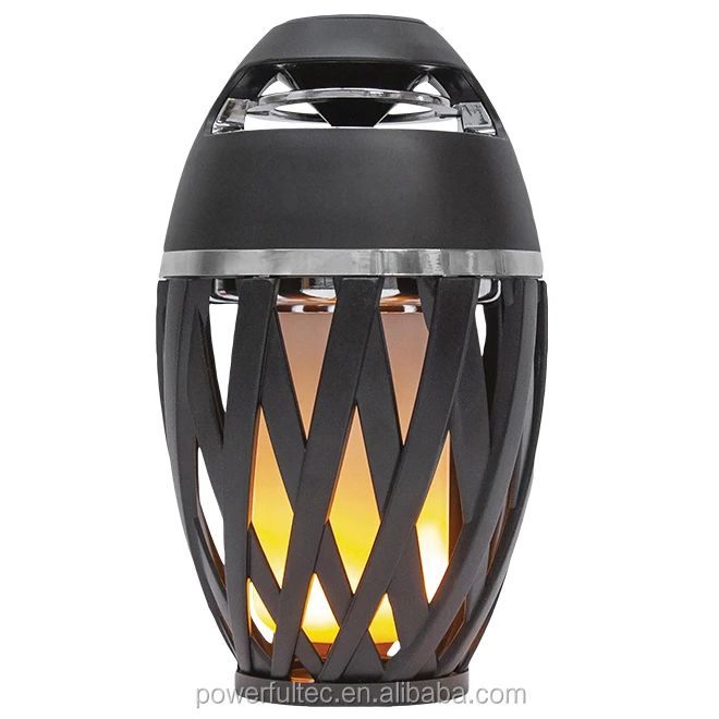 2019 LED Flame Lamp Bluetooth Speaker Touch LED Night Light Wireless Bluetooth Speaker Outdoor Portable Stereo Speaker BLACK - ANKUX.COM
