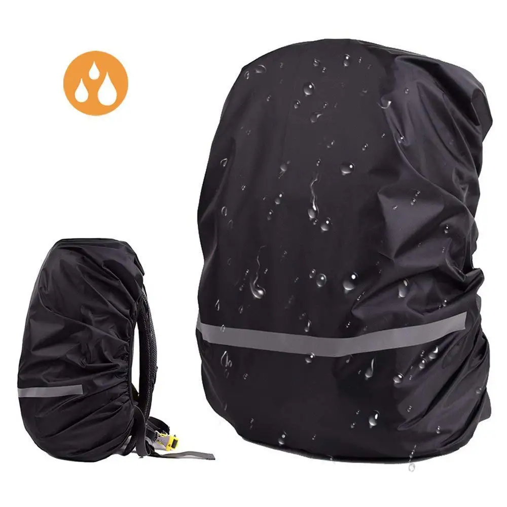 Outdoors Hiking Yellow High Visibility Bag Cover Hi Vis Rain Cover Weather Protection for Cycling Navaris Reflective Waterproof Backpack Cover