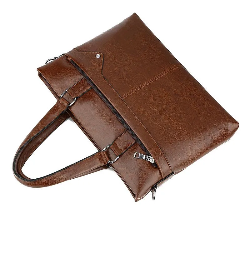 men's leather computer briefcase bag
