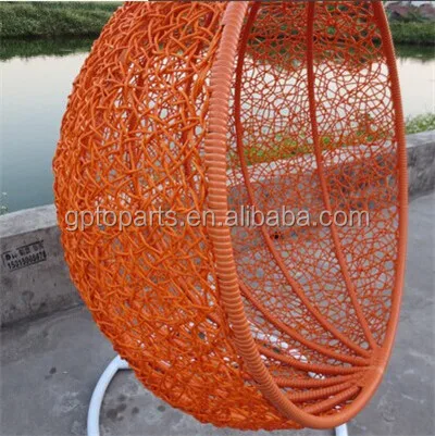 orange hanging egg chair