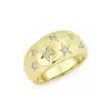 2018 Christmas hot selling Gold plated high quality star engraved sparking bling classic ring