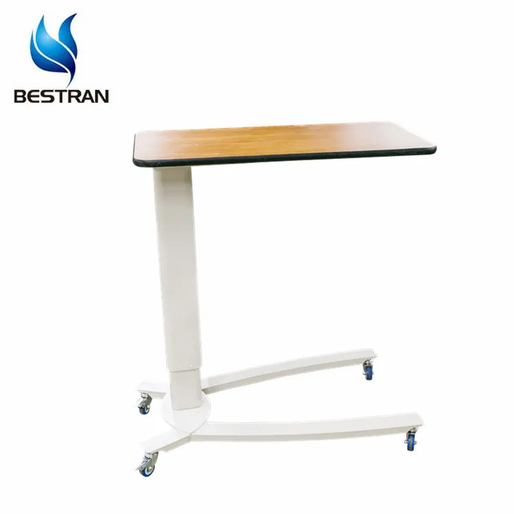 Btat002 Cheap Medical Abs Plastic Adjustable Overbed Bedside Table