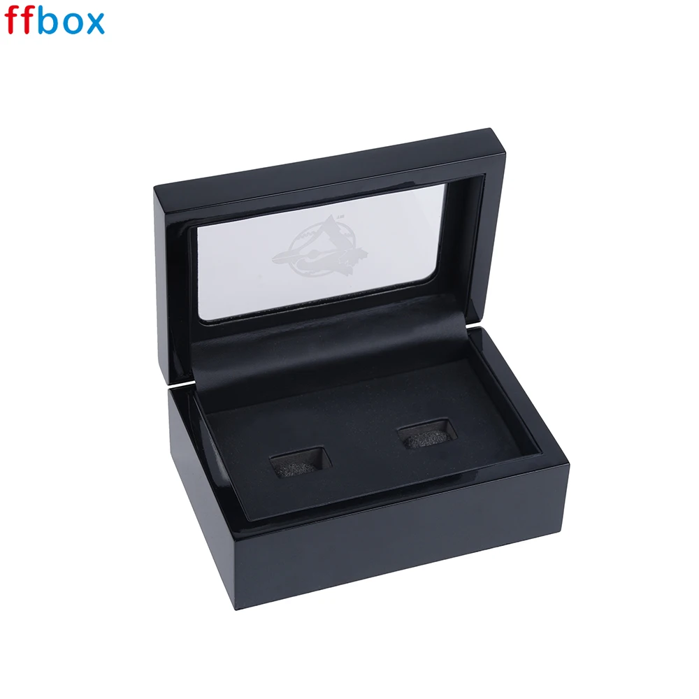 工厂批发定制钢琴漆木黑环盒包装