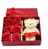 6 Cubs bear soap rose Flowers Valentine's Day creative gift simulation flower rose small gift box