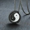 Latest Design Stainless steel Yin Yang Gossip Pendant Punk Style Snake Serpentine Charm Necklace Jewelry