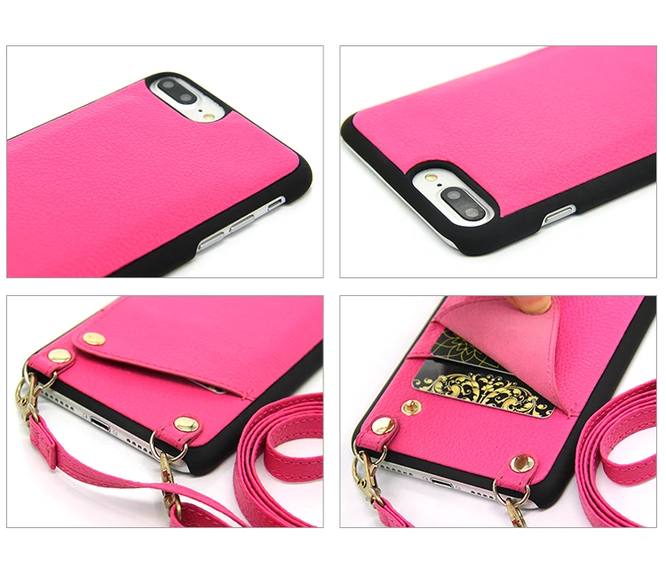 Oem Wholesale Crossbody Design Pu Leather Card Holder Cell Phone Case