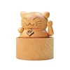 Novel Mini Fortune Cat Wooden Music Box Mechanism