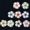 24MM Clear rhinestone pearl alloy button in silver flatback for hair bow center ALRMM026