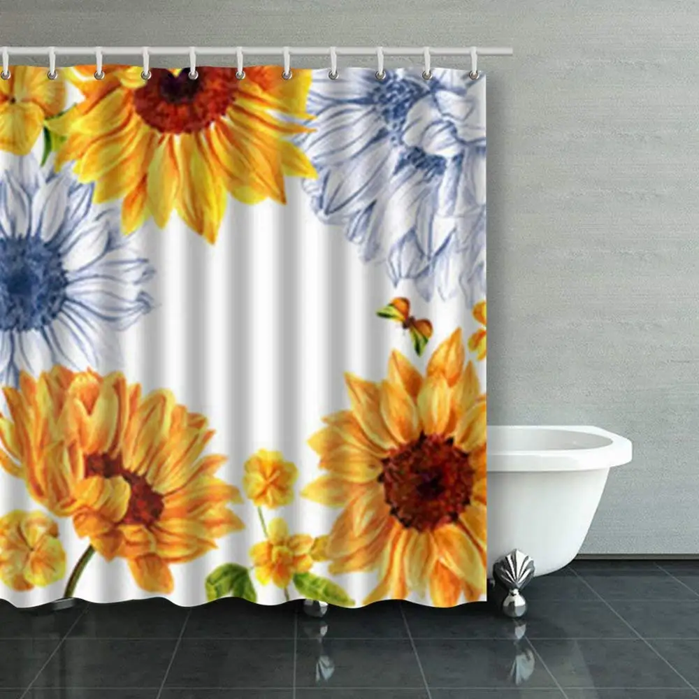 Buy Hummingbird Watercolor Painting Waterproof Shower Curtains Shower ...