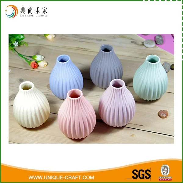 Flagon shape small neck table ceramic vases for home decoration