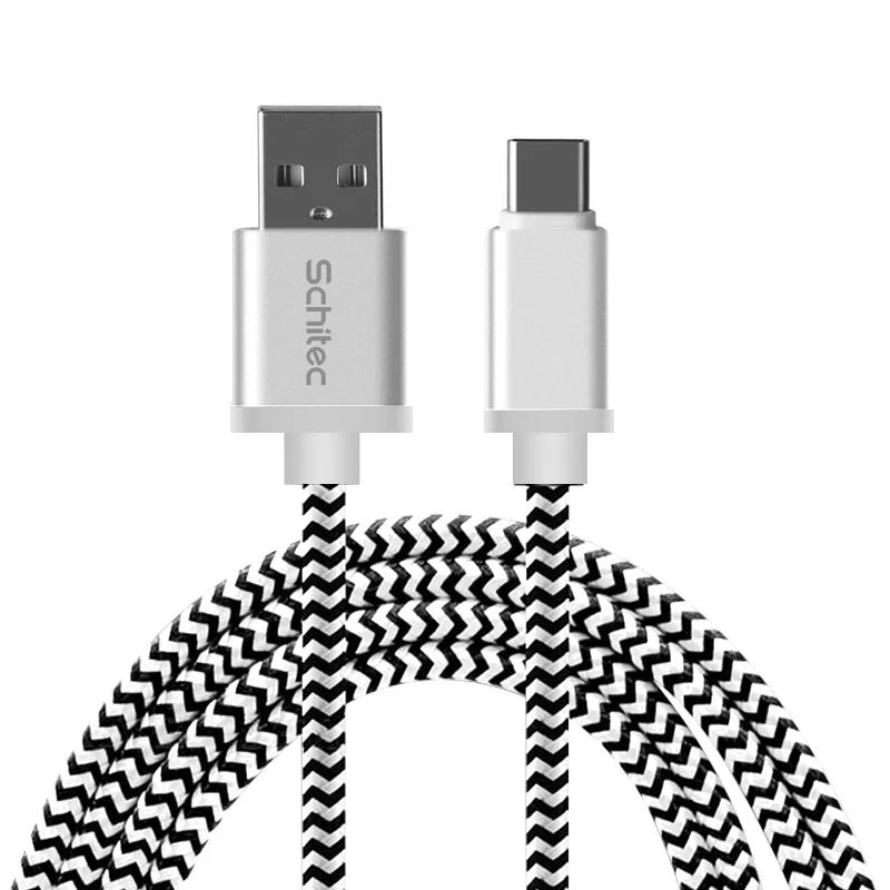 1m/2m Usba To Usbc Nylon Braided Cable Fast Charging Type C