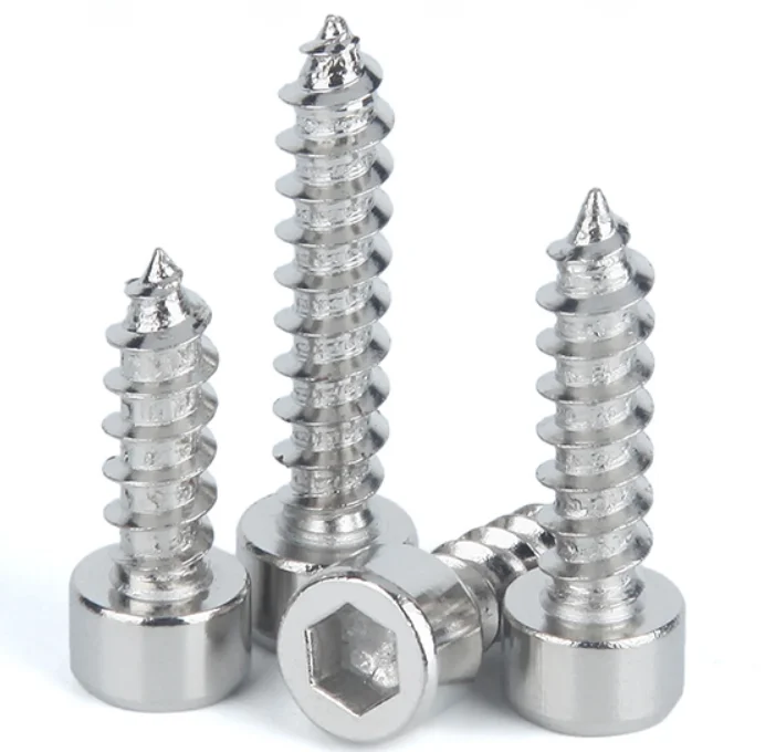 Nickel Plated Steel Allen Hex Socket Cap Head Self Tapping Wood Screws