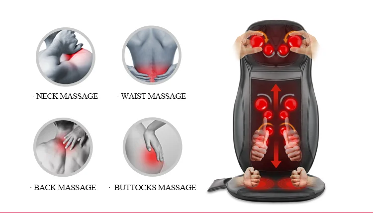 Luxury vibration kneading shiatsu car home massage seat cushion