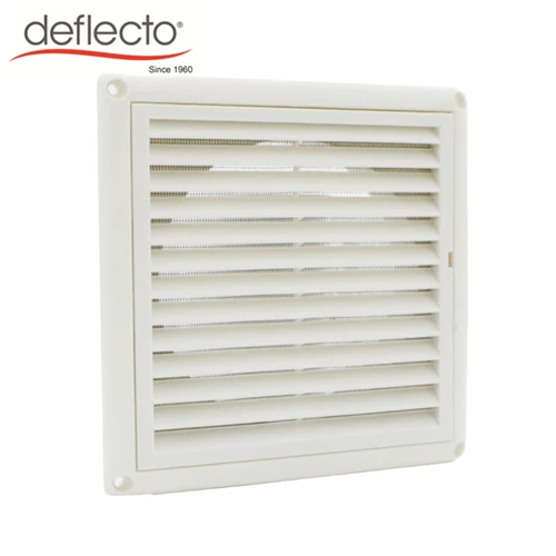 Plastic Replacement Air Vent Covers Louver Vent Grill With Flyscreen White External Vent Cover