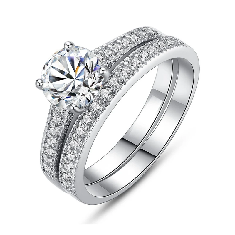 Crystal wedding ring sets Clearance