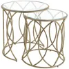 glass top nesting display table in retail shop