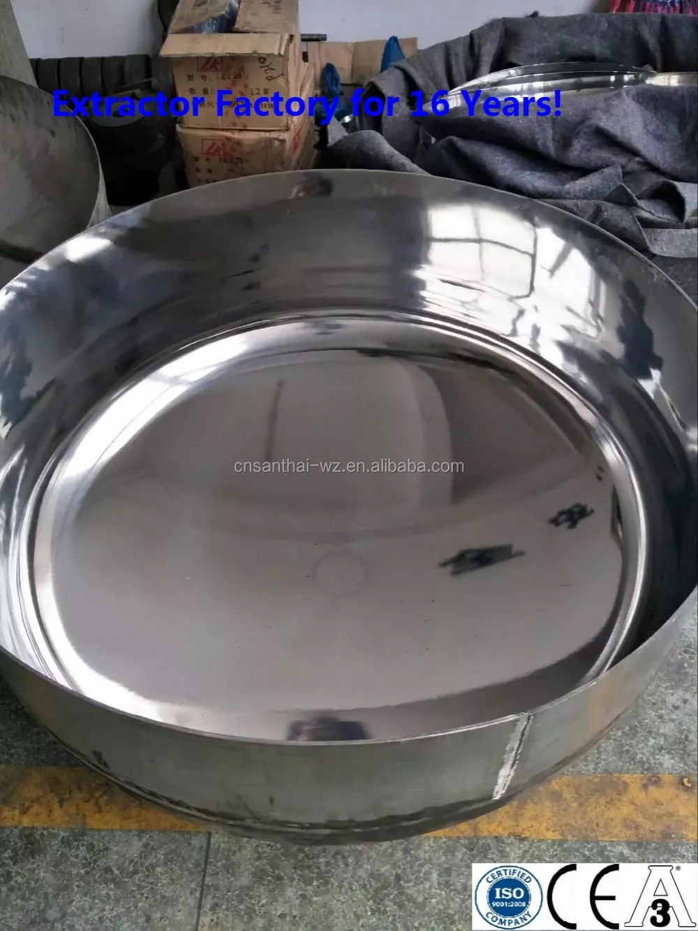 ss304 mirror polished elliptical head for bho extractor tank