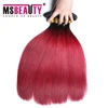 Msbeauty Hair Product 2T Ombre Wine Red Color Straight Human Hair Unprocessed Peruvian Virgin Hair Extension