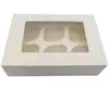 6 Hole White Paper Cupcake Box with inserts and Window