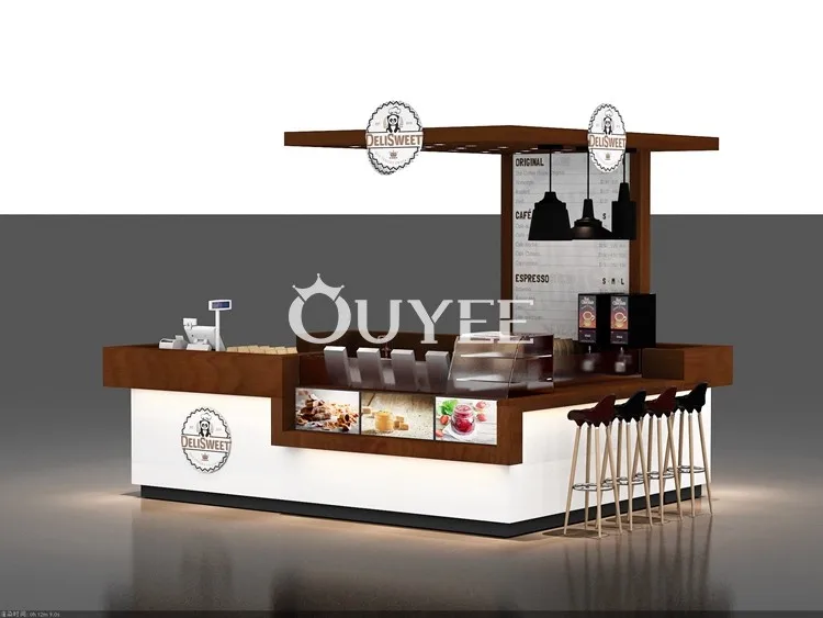 Kiosque à café en bois personnalisé, décoration pour centre commercial ...