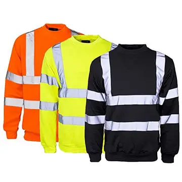 

Wholesales Tops Shirts 65%Polyester 35%Cotton Interlock Long Sleeve Hi Vis Workwear Security Safety Tshirt, Yellow, black, orange, any colors