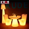 waterproof plastic restaurant round tables and chairs with LED light