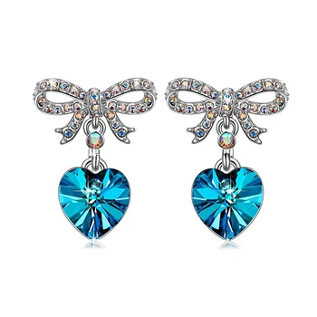 Fashion Bow Tie Dorp Earrings With Crystal From Swarovski Drop Fashion Bow Tie Dorp Earrings With Crystal From Swarovski