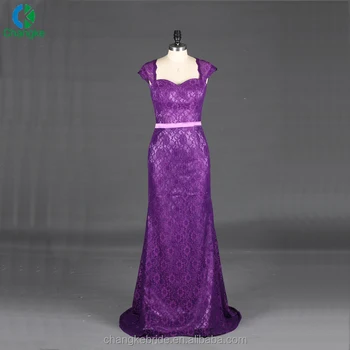 purple long evening gowns