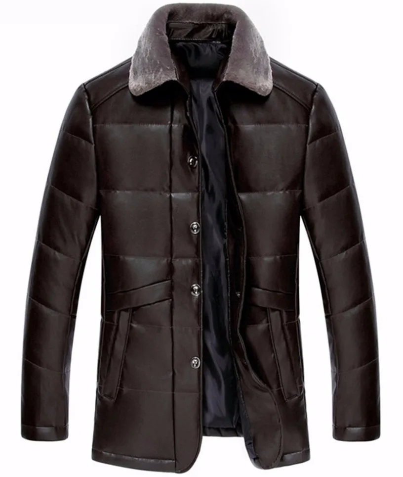 Mens Sport Leather Jackets Genuine Winter Plus Velvet Thick Warm