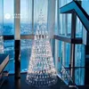Stainless steel crystal chandelier hotel reading art chandeli