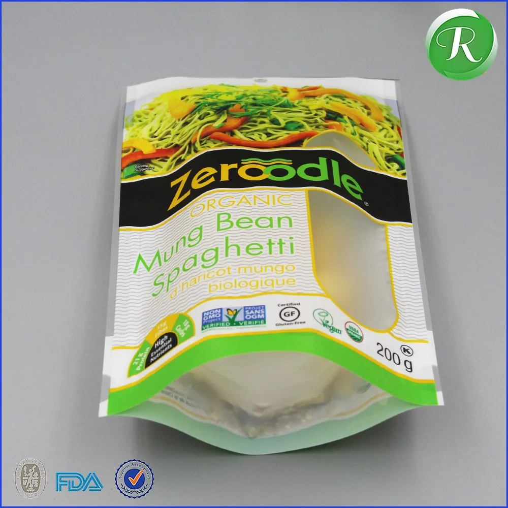 Ecofriendly Custom Printing Clear Plastic Flour Macaroni Pasta