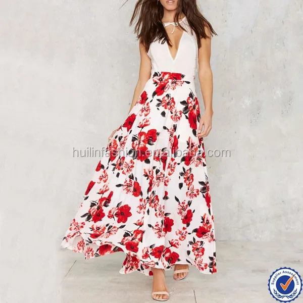 floral print long skirt