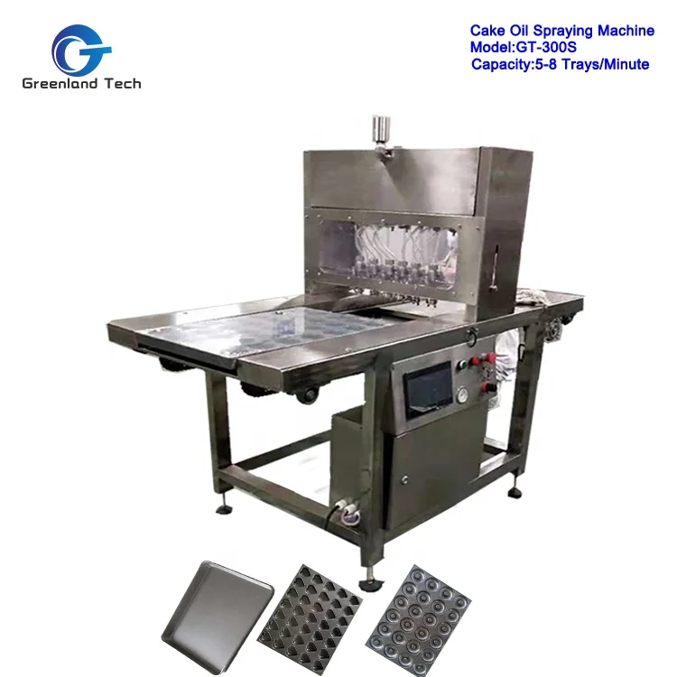 Latest Design Gt300s Biscuit Cake Tray Oil Spraying Machine 58 Trays
