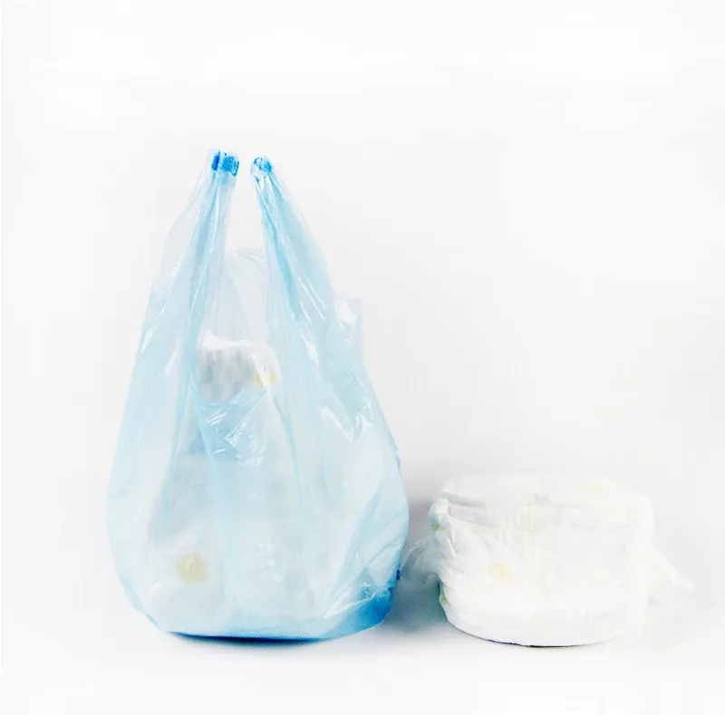 Biodegradable Easy Handle Scented Baby Plastic Nappy Bag With Custom