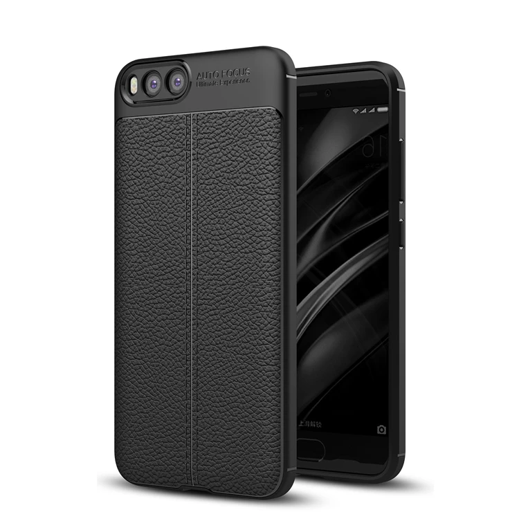 2017 New Design Carbon Fiber Lichee Pattern For Xiaomi mi 6 Soft TPU Case For Xiaomi mi 6