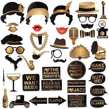 42pcs Roaring 1920 S 20s Party Photo Backdrop Decoration Vintage 42pcs Roaring 1920 S 20s Party Photo Backdrop Decoration Vintage Retro Wedding Booth Props