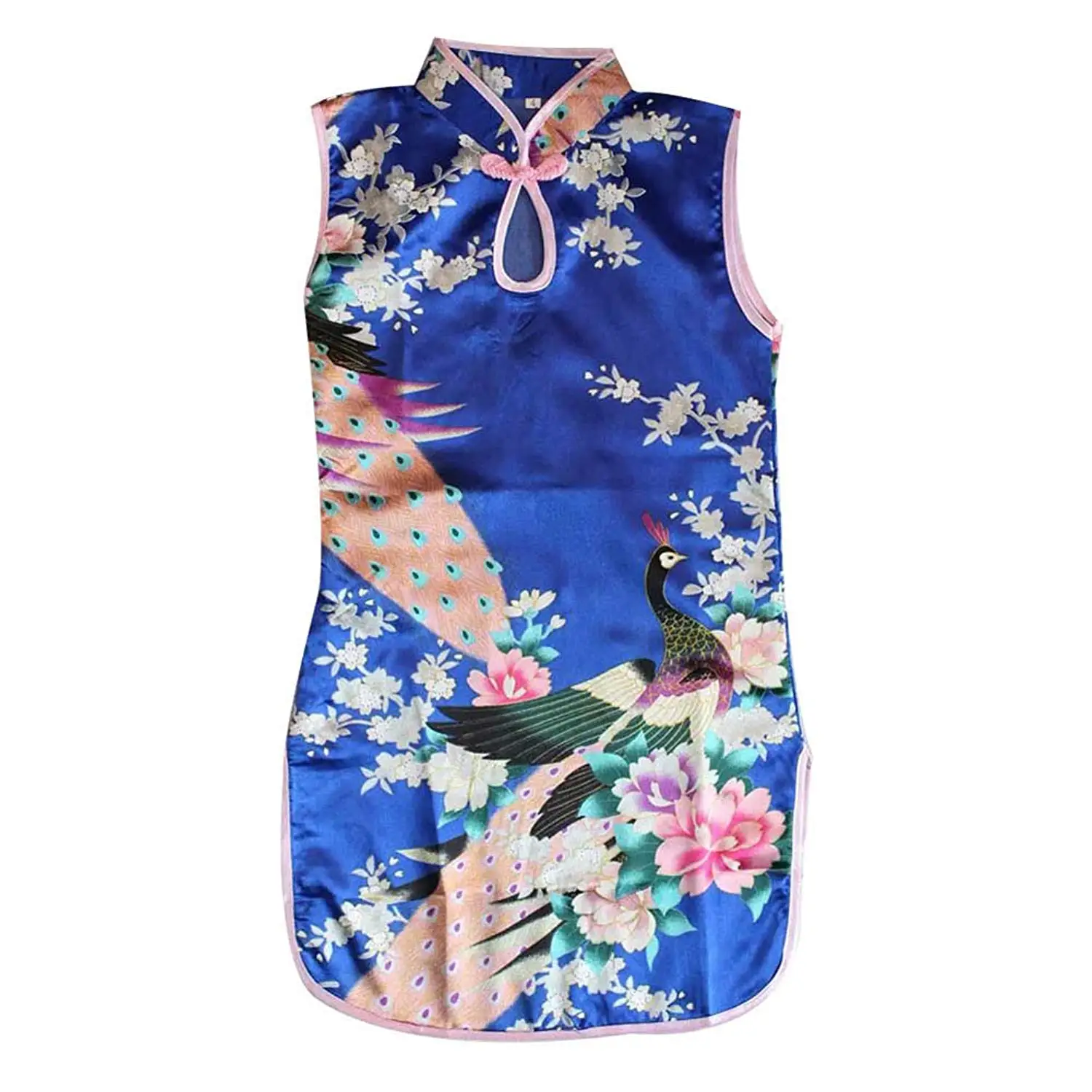Norbi Toddler Girls Chinese Floral Peacock Cheongsam Dress