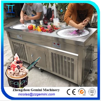 Double Pans Fry Ice Cream Machine Best Selling Fried Ice 