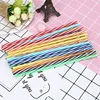 Colorful Stripe Reusable Drinking Straw Food Grade PP Hard Plastic Straws Buckle Party Decoration