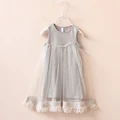 new 2016 fashion style summer Girls baby tassel dress children mesh dresses for girl children clothing