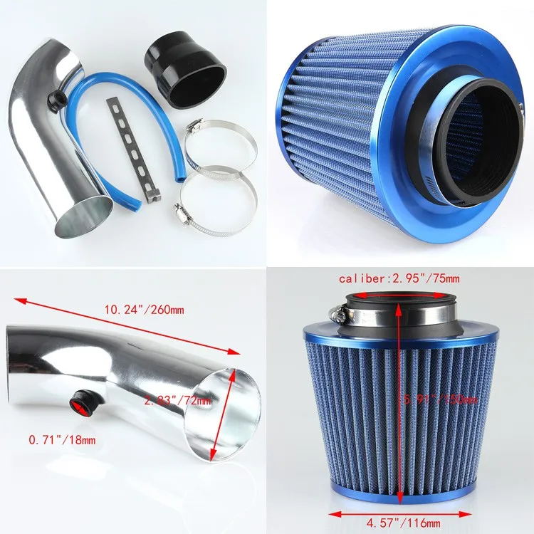 3 Inch Universal Cold Air Intake Kits,Car Air Filter Intake Injection