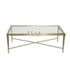 Modern Furniture Simple Glass Top Mental Base Coffee Table