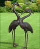 large outdoor cast metal bird crane statue for yard decor